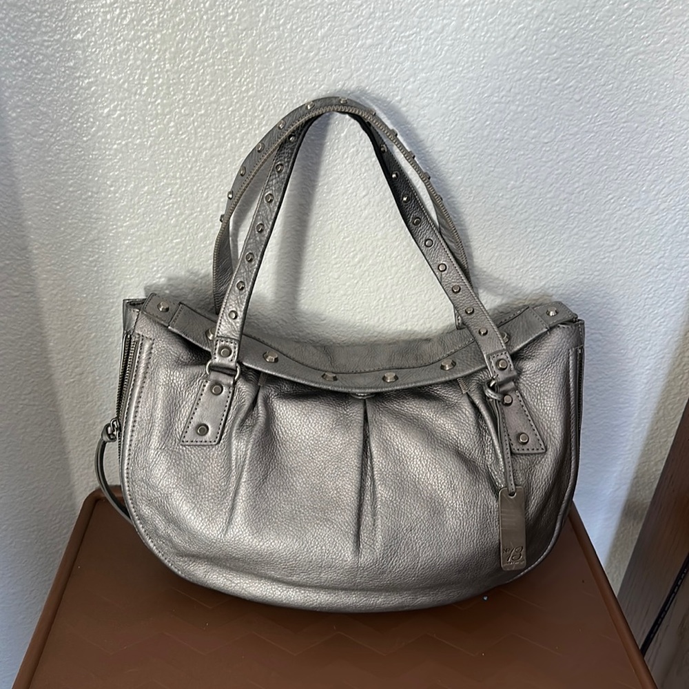 Botkier 'Sophia' Large Silver Satchel Handbag - Picture 2 of 9